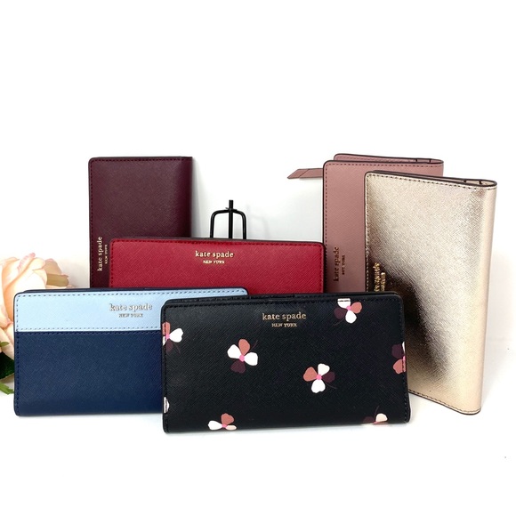 Kate♠️Spade LG Slim Bifolder Wallet Cameron Gold - Picture 7 of 8